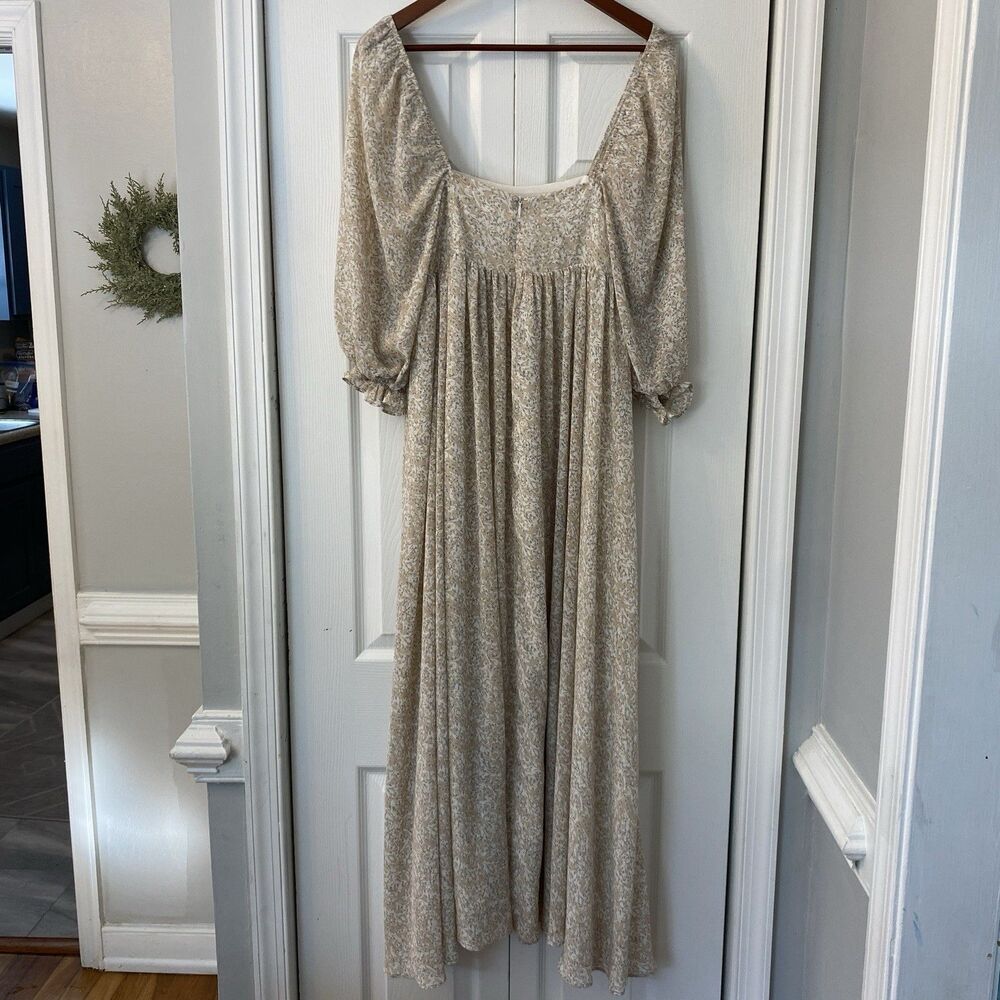 STORIA Maxi Dress Small Floral Baby Doll‎ Chiffon Prairie Cottagecore Bohemian - Picture 8 of 8